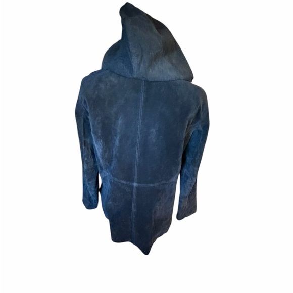Junction West Black Leather Women's Suede Jacket W/Hoodie Sz Small - Picture 5 of 14